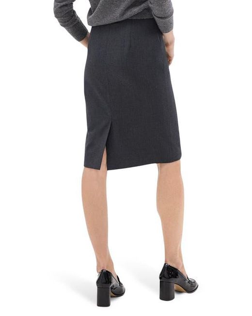 Theory Black Trace Slim Fit Stretch Wool Skirt