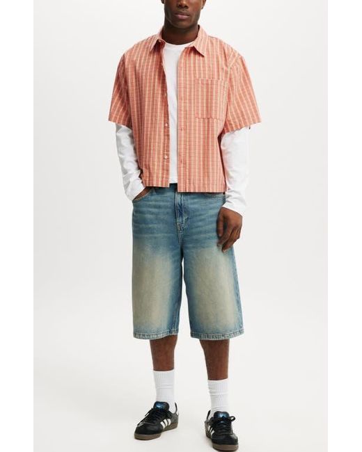 Cotton On Blue Super Baggy Jort for men