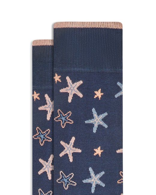 Bugatchi Blue Sea Star Dress Socks for men