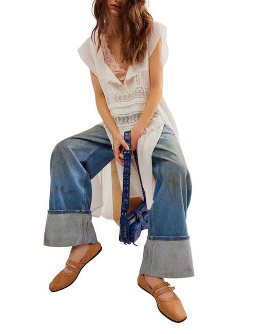 Free People Blue Tied To You Maxi Tunic