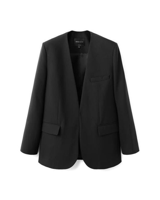 Mango Black Selection Collarless Blazer