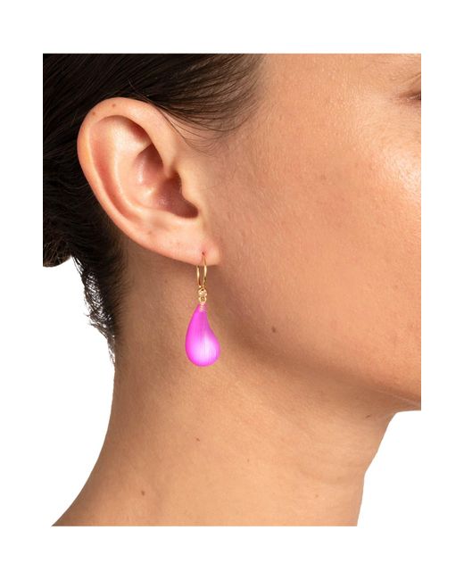 Alexis Pink Lucite Dewdrop Earrings