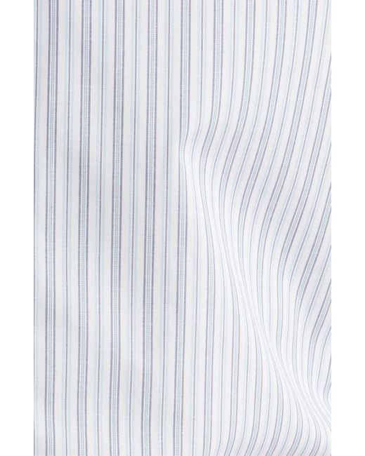 Nordstrom White Easy Care Trim Fit Stripe Dress Shirt for men
