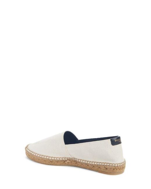 Saint Laurent White Monogramme Logo Espadrille