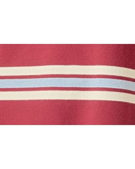 English Factory Red Stripe Long Sleeve Mixed Media Dress