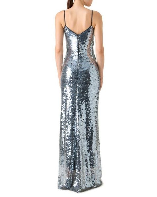 Akris Blue Sequin Gown