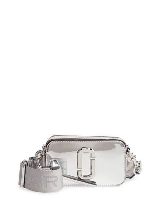 Marc Jacobs The Snapshot Mirrored Faux Leather Crossbody Bag in White