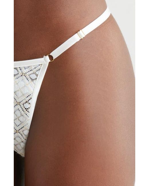 Kilo Brava Brown Metallic Geometric Lace G-String