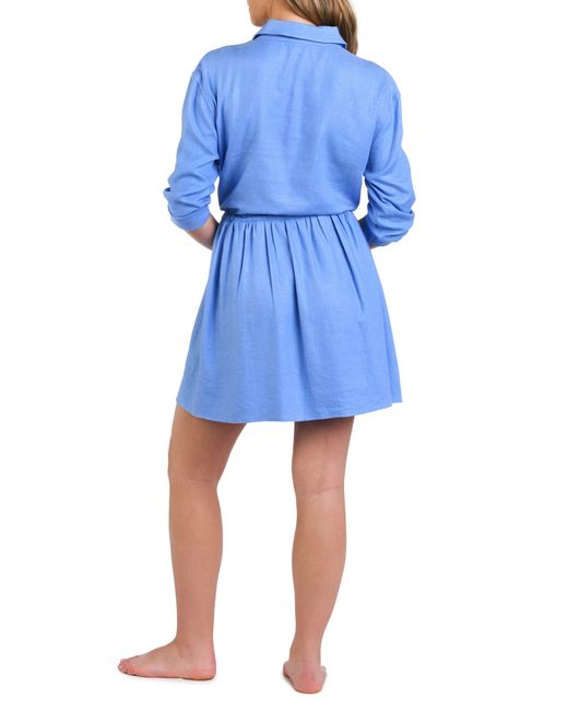 La Blanca Blue Delphine Cover-up Shirtdress