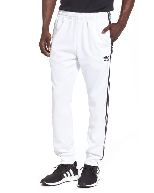 Adidas Originals White Sst Track Pants for men