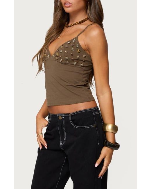 Edikted Black Nora Button Camisole
