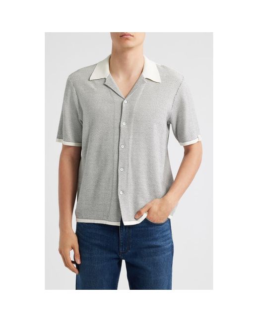 Rag & Bone Gray Norton Knit Camp Shirt for men