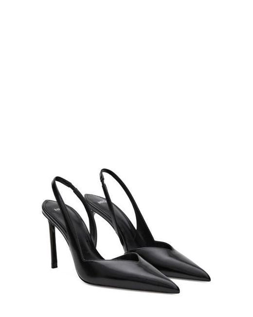 Mango Black Slingback Half D'Orsay Pointed Toe Pump