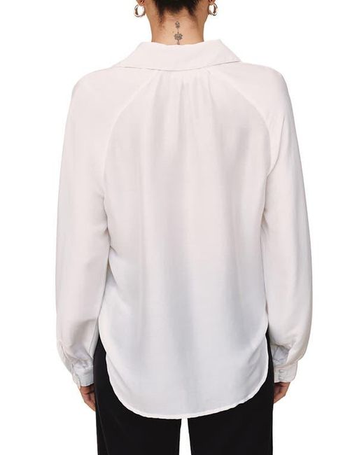 Bella Dahl White Tie Neck Raglan Top