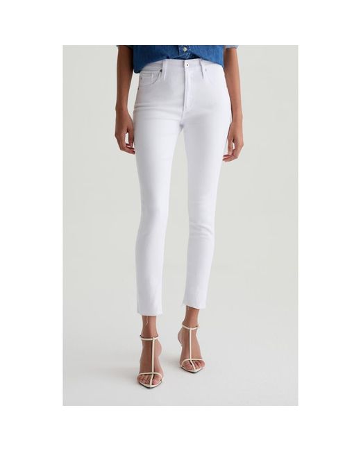 AG Jeans Women's White Farrah Ankle Skinny Jeans