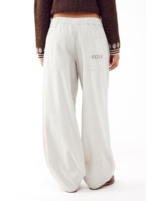 BDG White Carter Pinstripe Pull-On Low Rise Baggy Pants