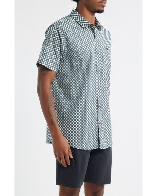 Rip Curl Blue Fun Times Short Sleeve Button-Up Shirt for men