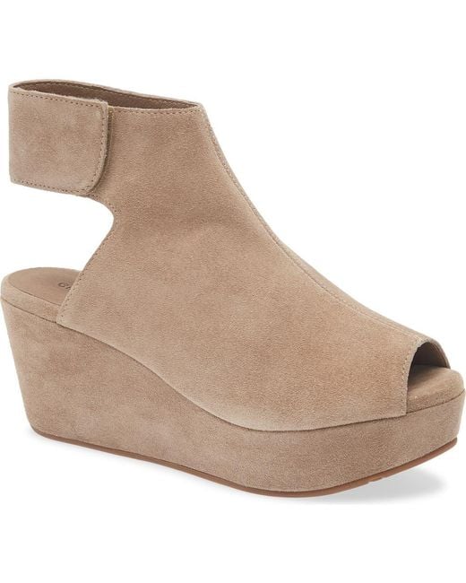Chocolat Blu Natural Cutout Wedge Sandal