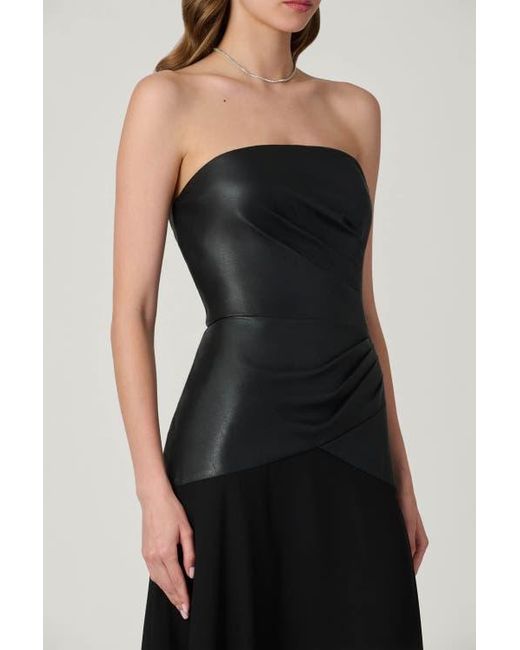 Shoshanna Midnight Rustin Faux Leather Dress in White | Lyst