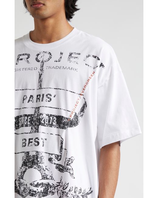 Y. Project White Evergreen Paris' Best Oversize Organic Cotton Graphic T-shirt for men