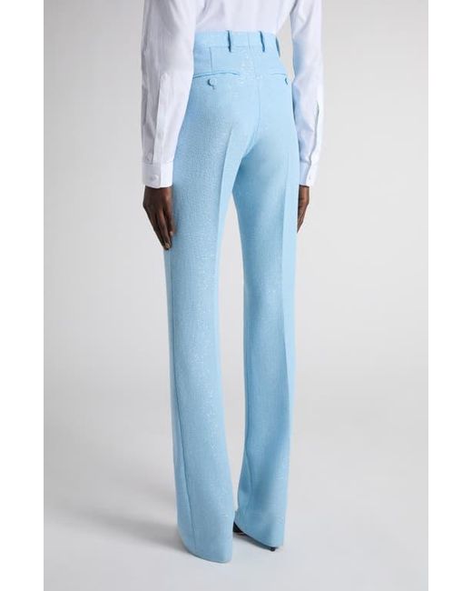 Tom Ford Blue Tailored Sequin Wool Blend Crepe Straight Leg Pants