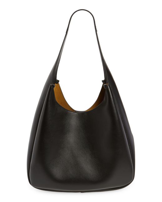 Stella McCartney Black Perforated Logo Faux Leather Hobo Bag
