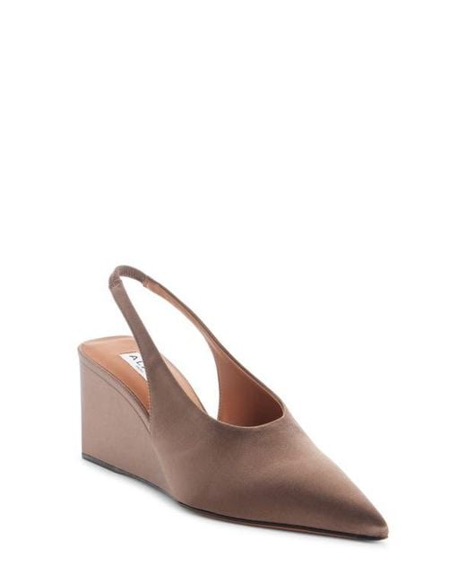 Alaïa Brown Cube Slingback Wedge Pump