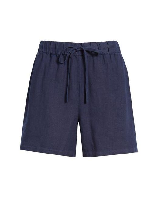 Caslon Blue Linen Drawstring Shorts
