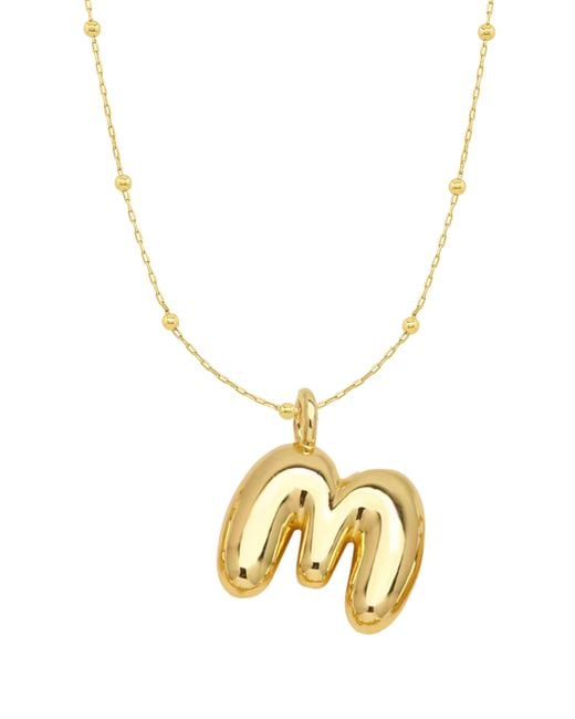 Emma Rae Metallic 14K Plated Bubble Initial Pendant Necklace