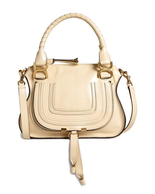 Chloé Natural Small Marcie Leather Satchel