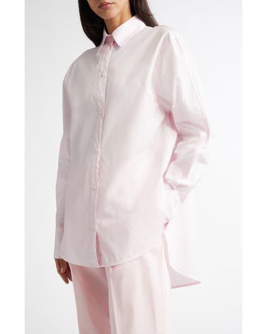 Totême  Pink Wide Sleeve Cotton Poplin Button-Up Shirt