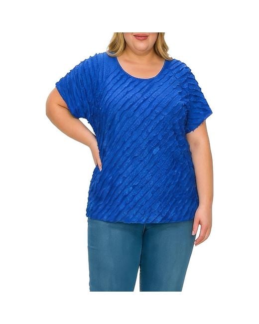 Standards & Practices Blue Ruffle Top