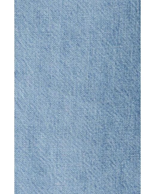 Kobi Halperin Blue Tie Waist Button Front Long Sleeve Chambray Dress