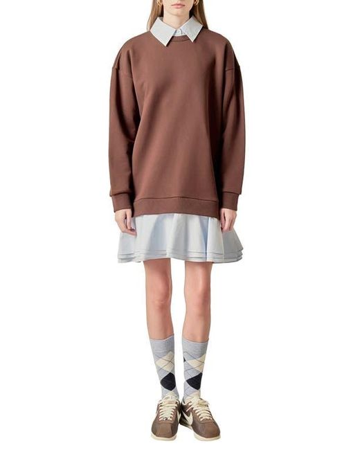 english factory brown dress English Factory main image 1