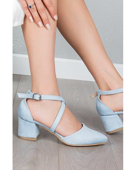 Forever & Always Shoes White Dolly Low Block Heel Pumps