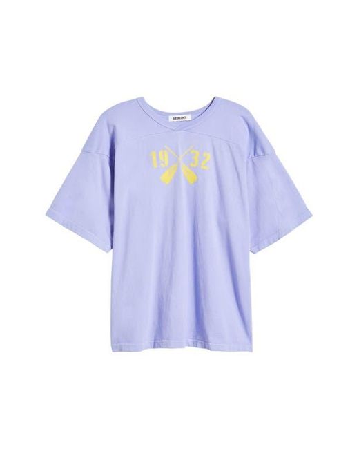Daydreamer Purple 1932 Rowing V-Neck Cotton Graphic T-Shirt