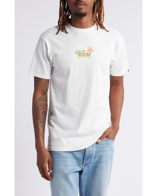 Vans White Pineapple Skull Cotton Graphic T-shirt for men