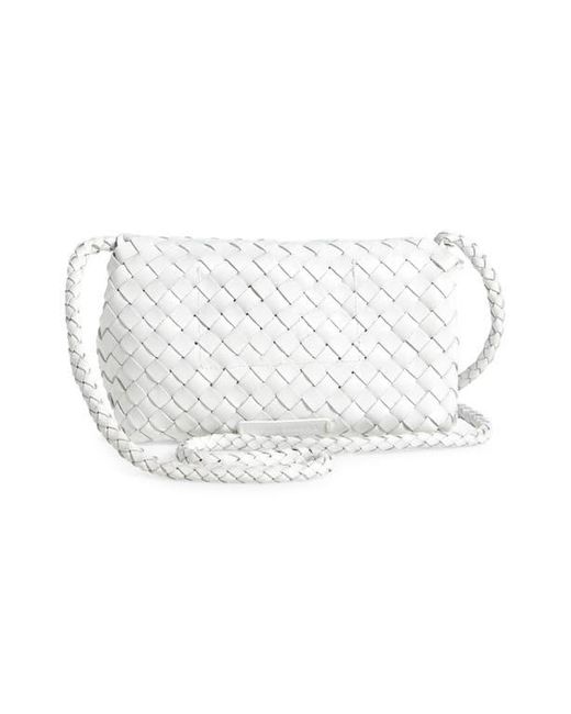 Loeffler Randall White Mini Vinnie Woven Leather