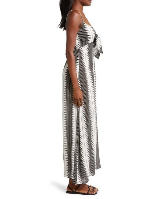 Elan Multicolor Cutout Tie Front Maxi Cover-Up Sundress