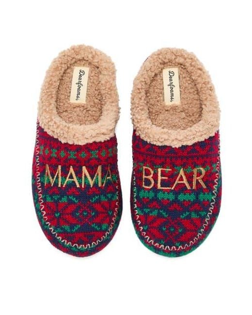 Dearfoams Orange Mama Bear Clog Slipper