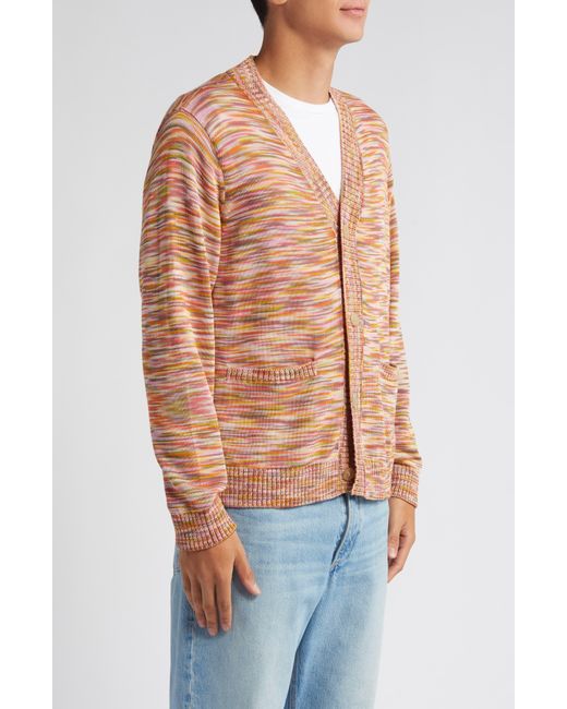 Corridor NYC Pink Tequila Sunrise Space Dye Cotton Cardigan for men