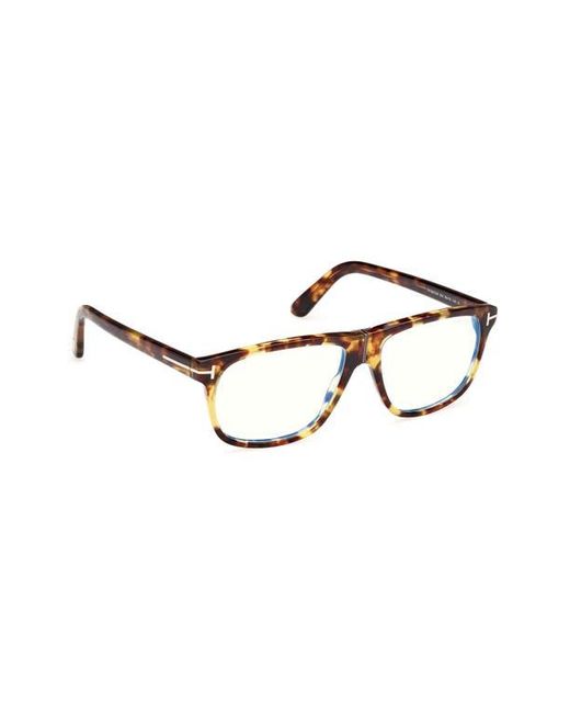 Tom Ford Brown 56Mm Pilot Light Blocking Glasses for men