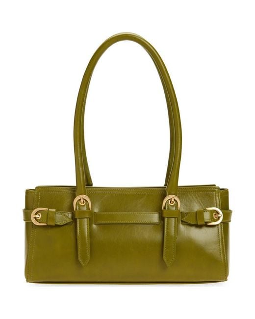 Reformation Green Dominique Leather Shoulder Bag