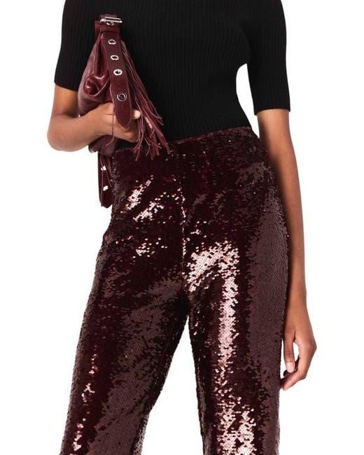 Maje Sequin-Embroidered Trousers