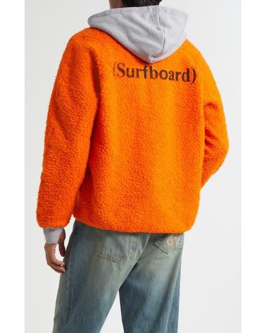 Stockholm Surfboard Club Orange Farm Colorblock Wool Blend Quarter Zip Hoodie for men