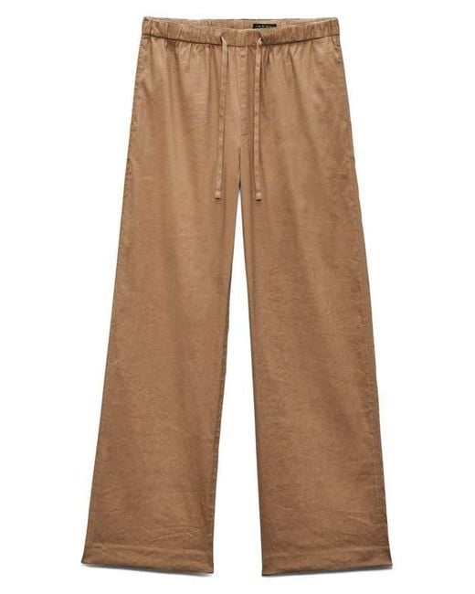 Rag & Bone Natural Logan Drawstring Linen Blend Pants