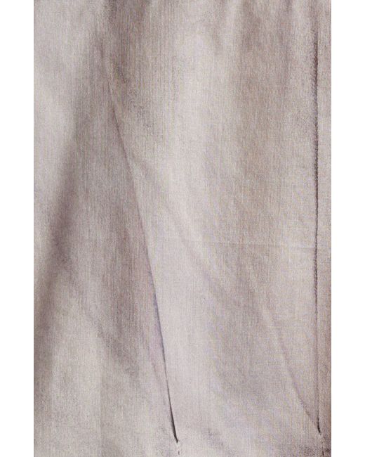 Acne Brown Sherika Trompe L'oeil Crop Cotton Voile Button-up Shirt