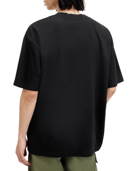 AllSaints Black Slanted Logo Graphic T-shirt for men