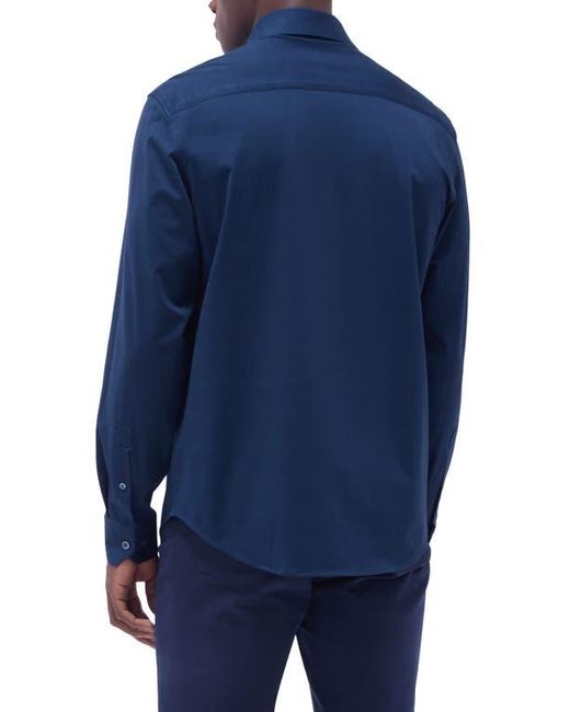 Bugatchi Blue Jimmy Ooohcotton Solid Button-Up Shirt for men