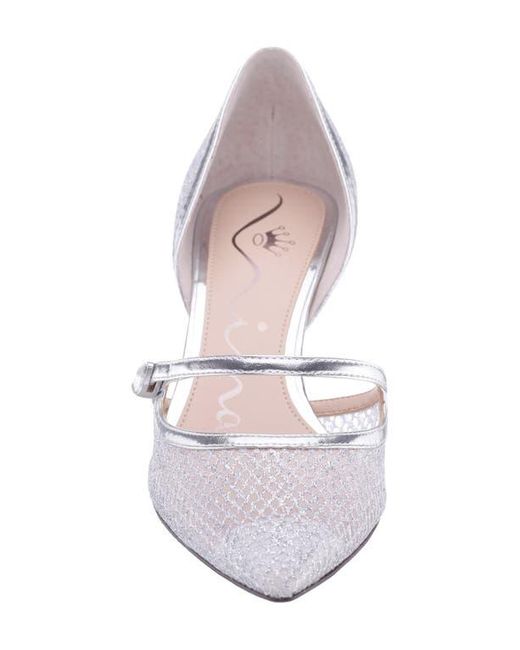 Nina White Nashly Pointed Toe Cap Toe Mary Jane Pump